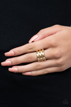 Load image into Gallery viewer, Paparazzi Dauntless Demeanor - Gold Ring
